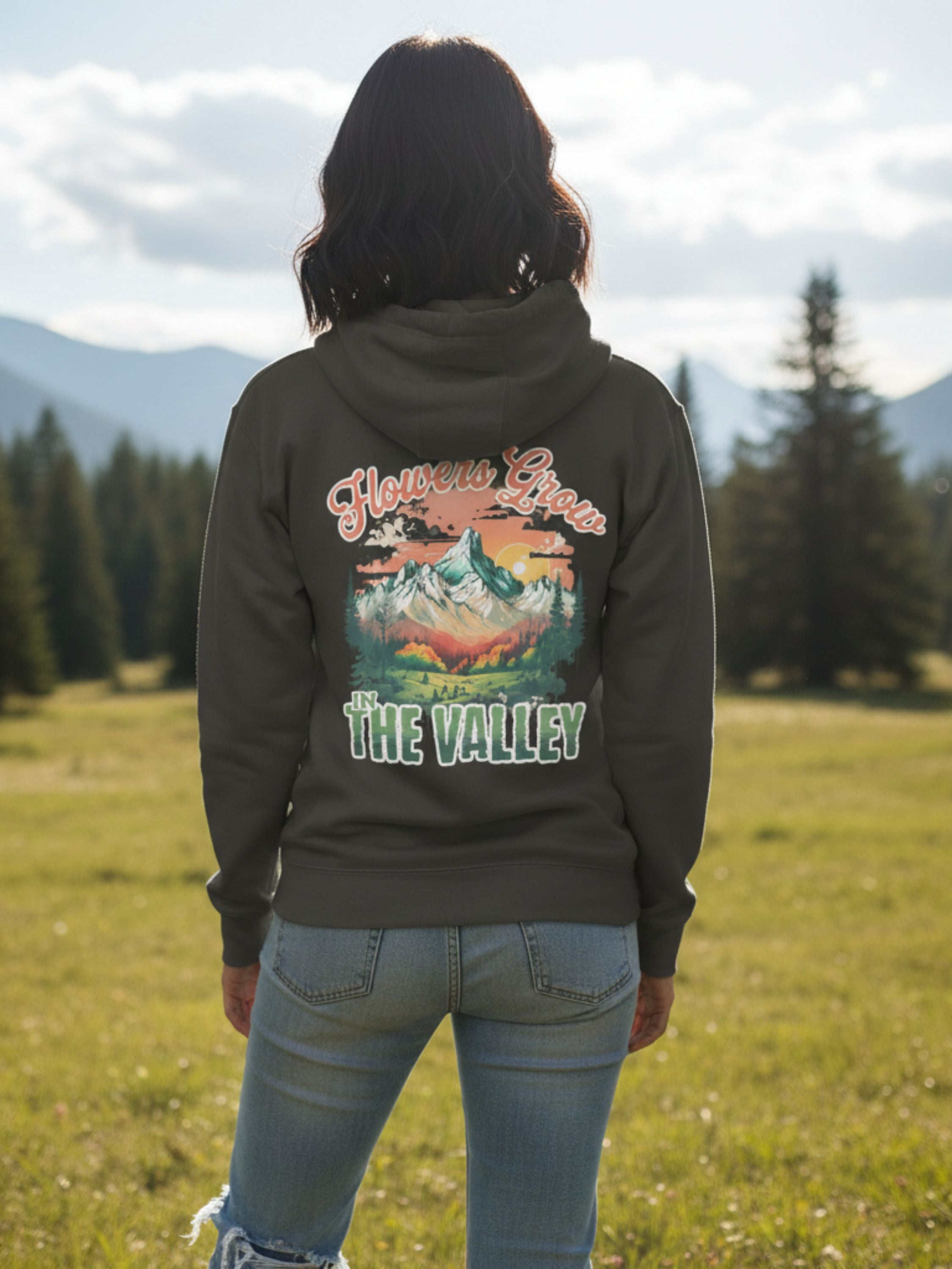 Flowers Grow In The Valley — Mountain Art Hoodie