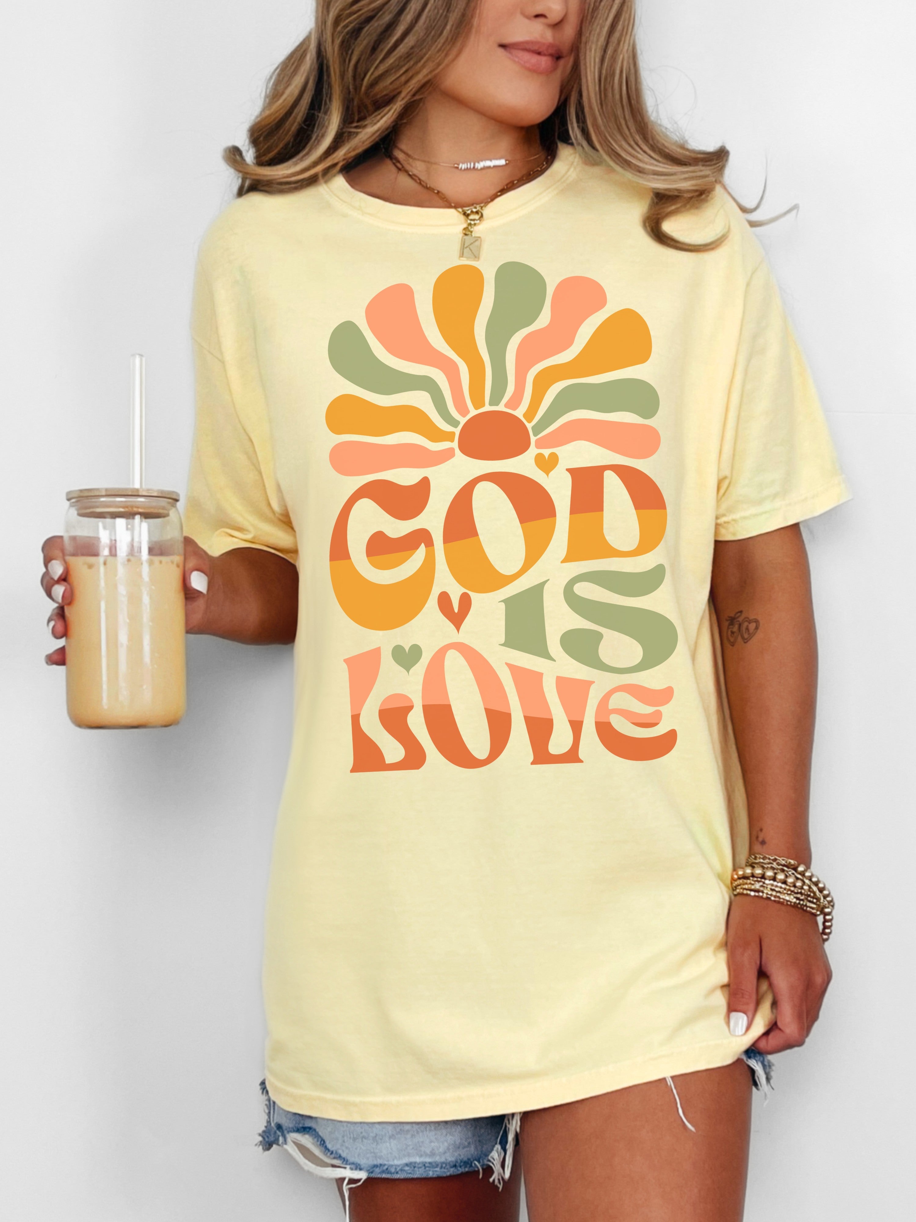 God Is Love — Retro Sun T-Shirt