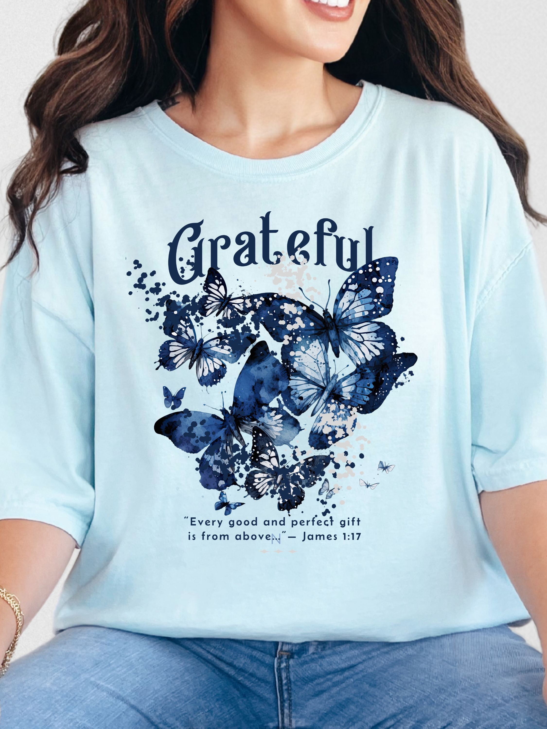 Grateful, Every Good and Perfect Gift — Blue Butterfly