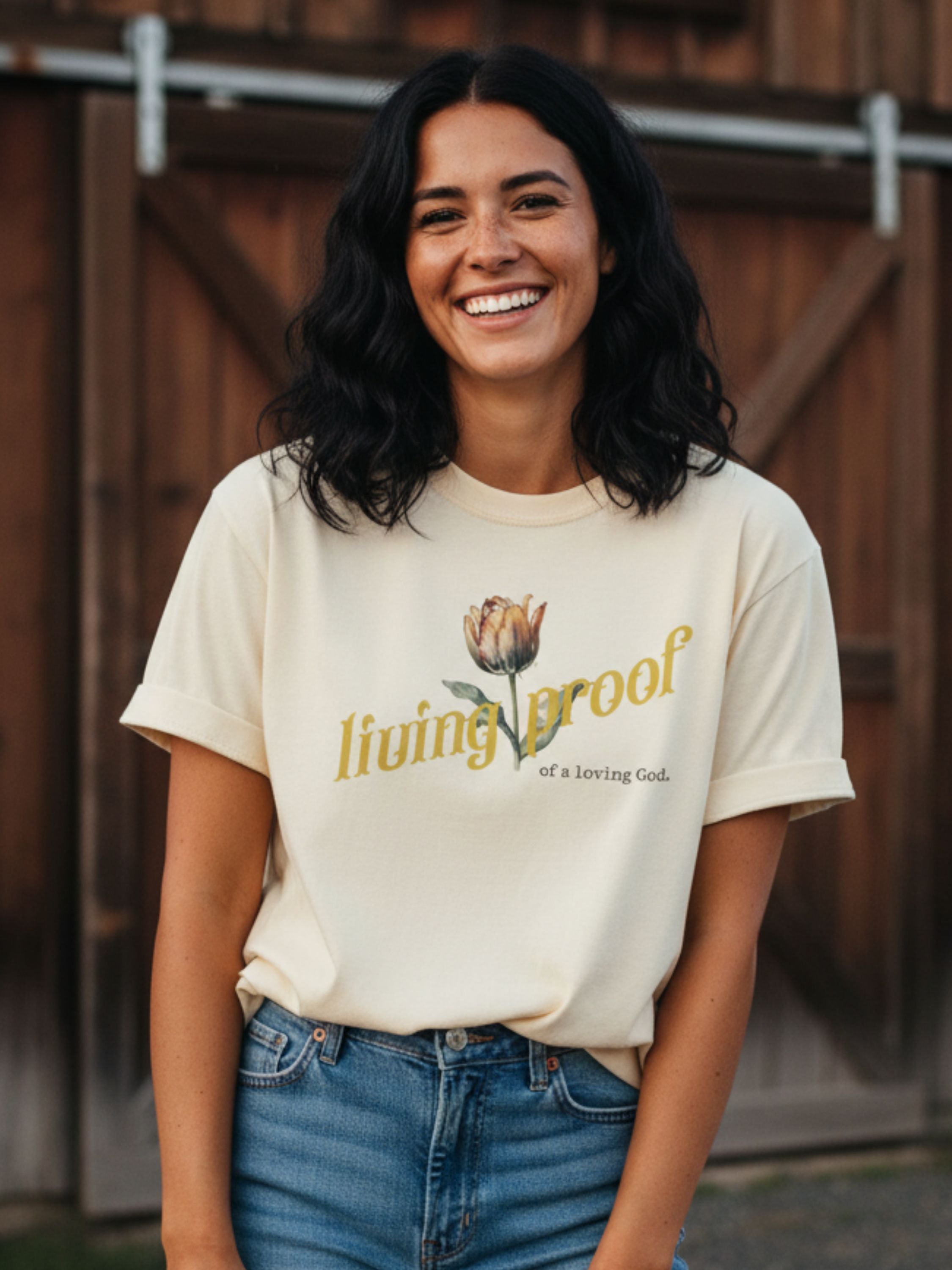 Living Proof of a loving God — Tulip Design on Light