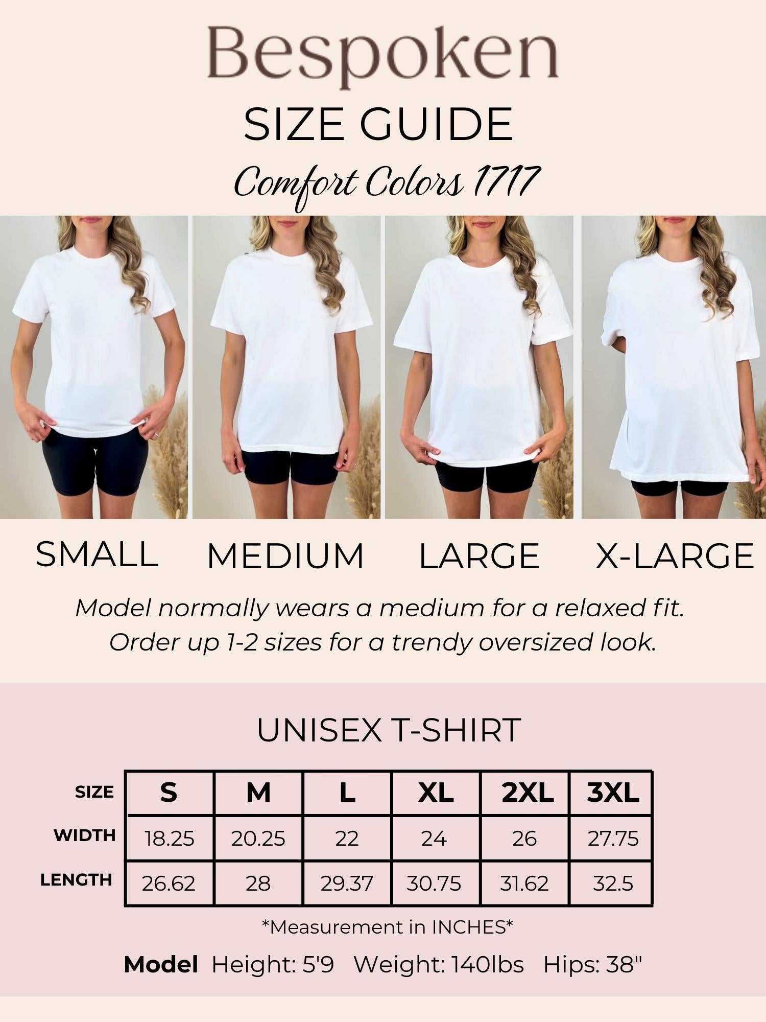 Comfort Colors Size Guide