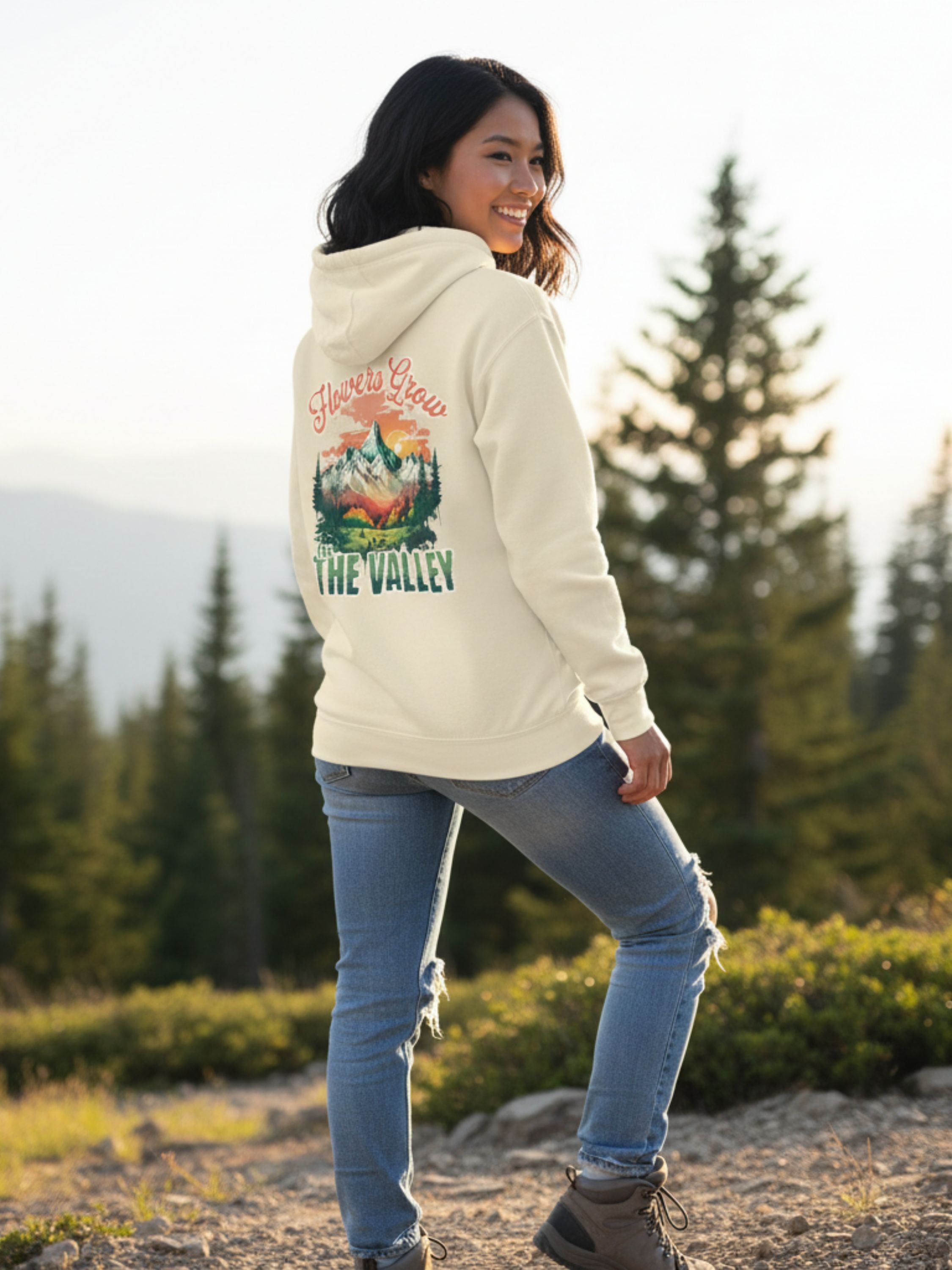 Flowers Grow In The Valley  —  Mountain Art Hoodie