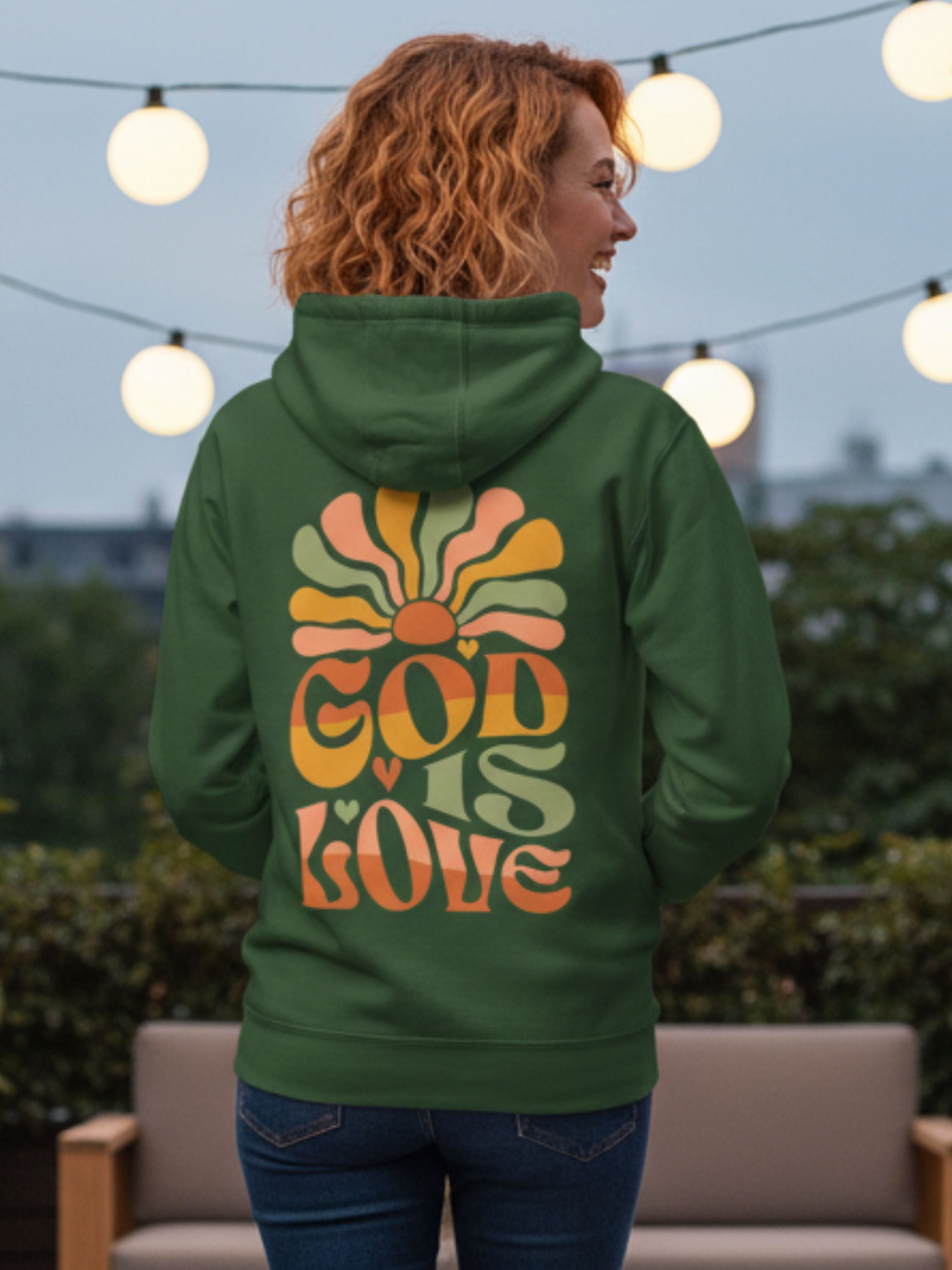 God Is Love  —  Retro Sun Hoodie