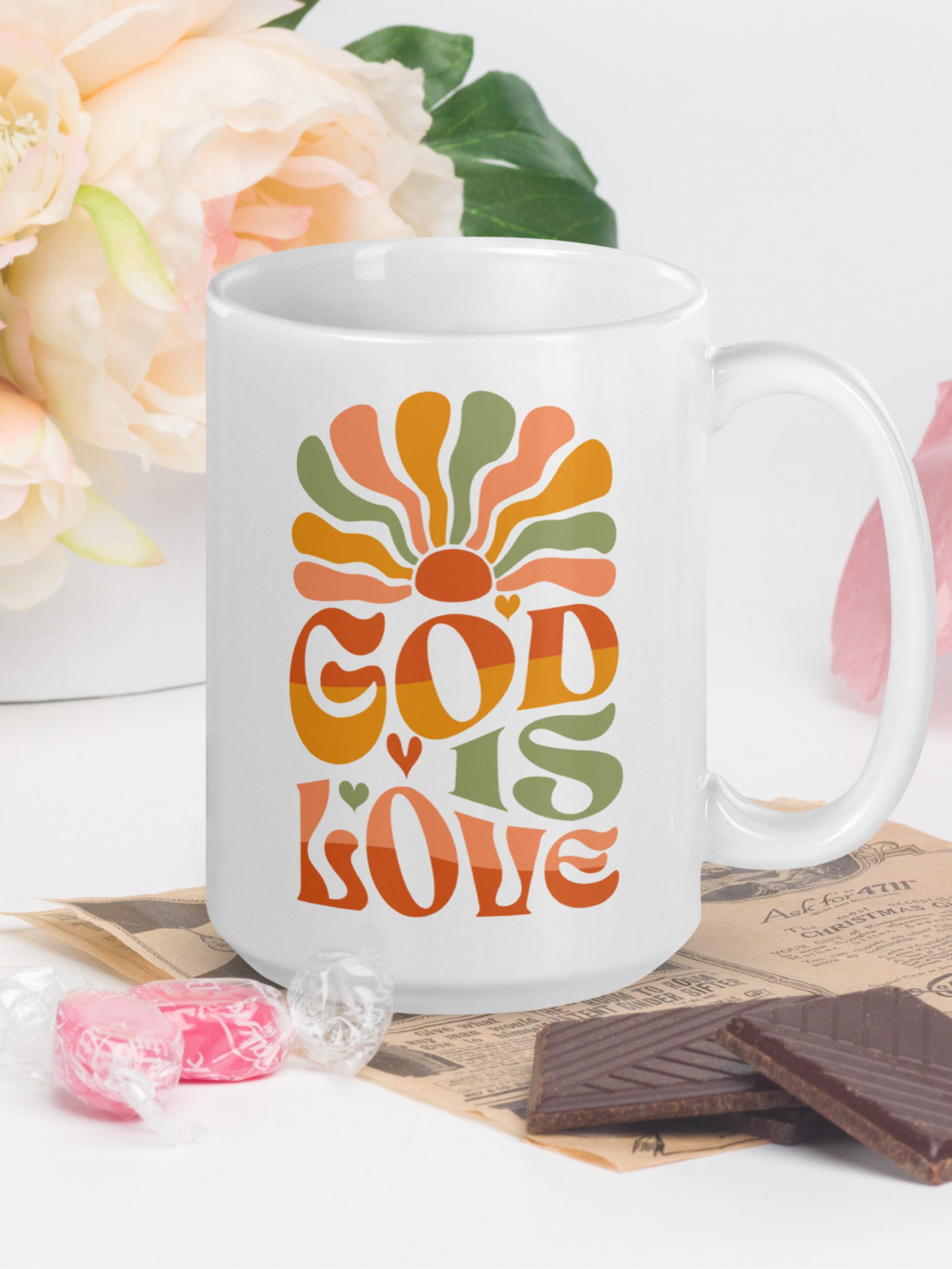 God Is Love  —  Retro Sun Mug