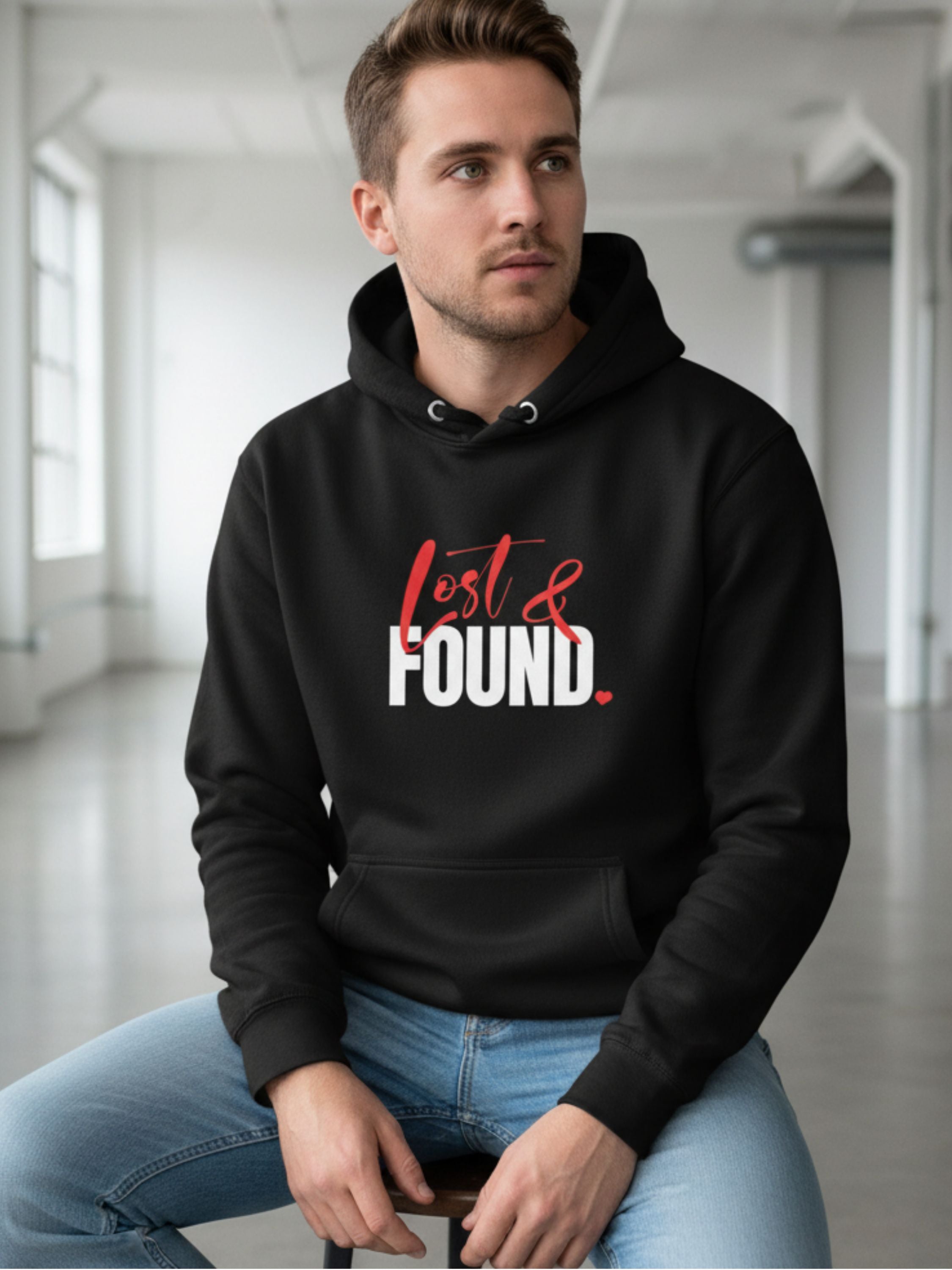 Lost & Found. — Red & White Bold Hoodie